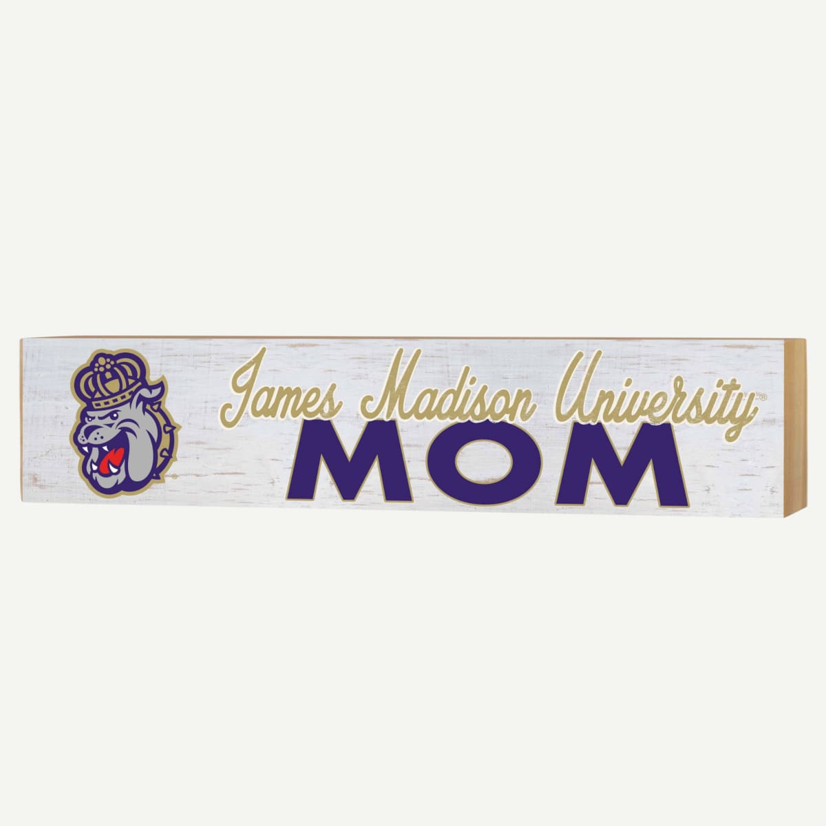 3x13 Block Mom James Madison Dukes, JMU mom gift, decorative block, made in USA