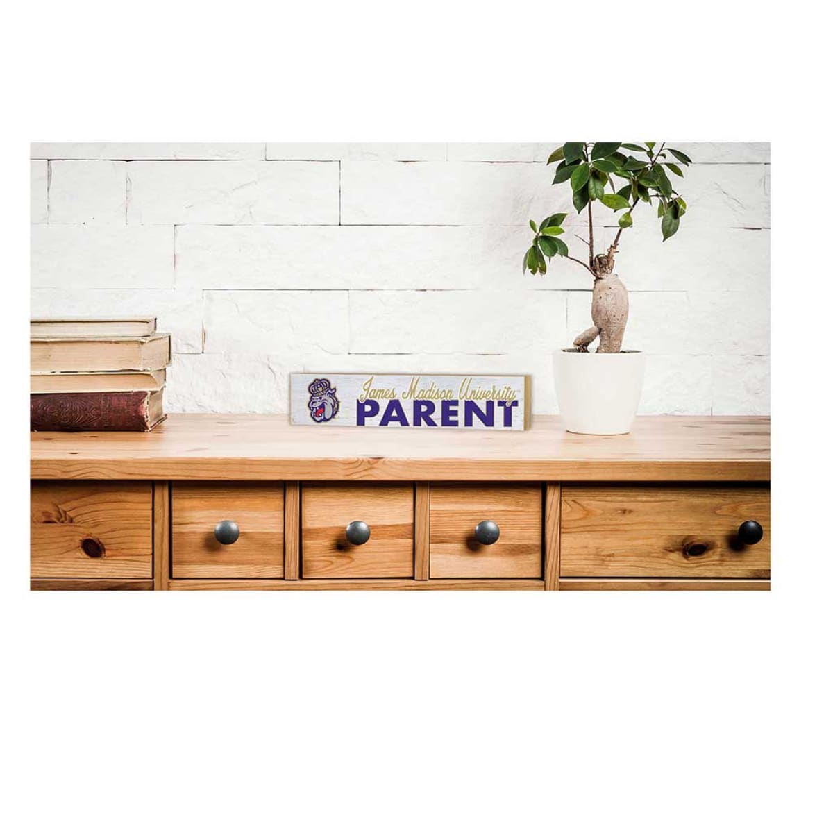 James Madison University 3x13 Block Parents, shelf decor, desk accessory, officially licensed