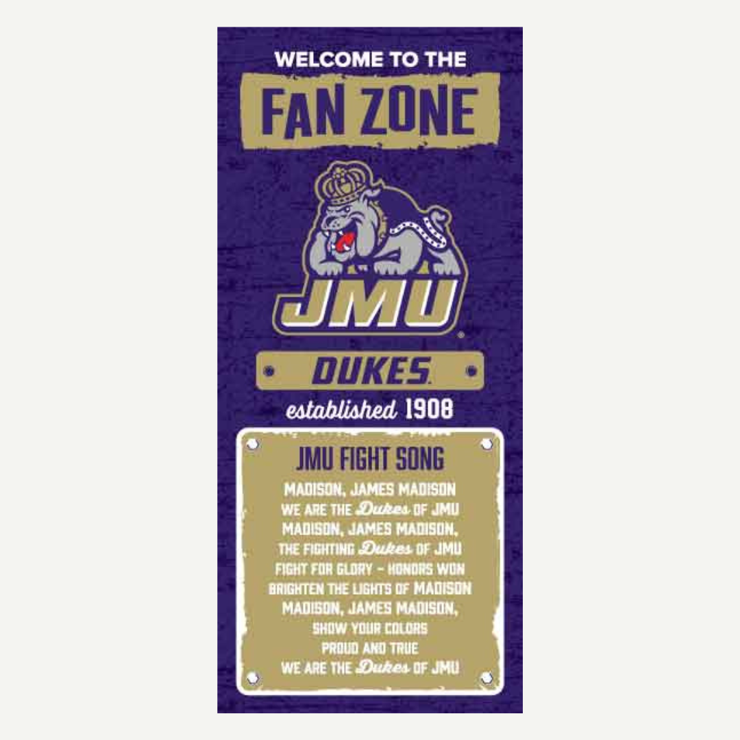 JMU 16 x 36 inch dye Sub Fan Zone Banner