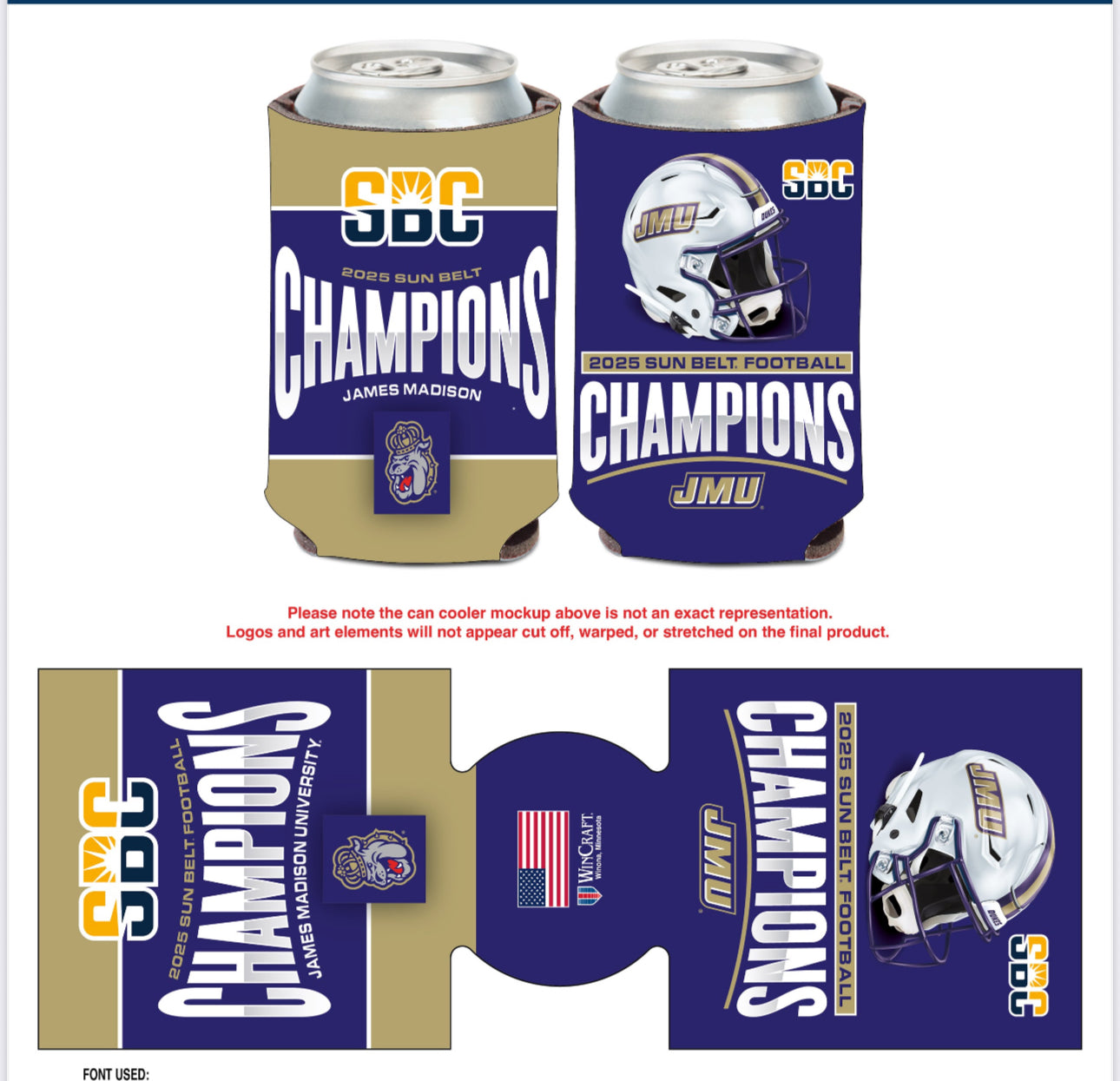 Two can coolers with 'SBC Champions' text and logos on a white background