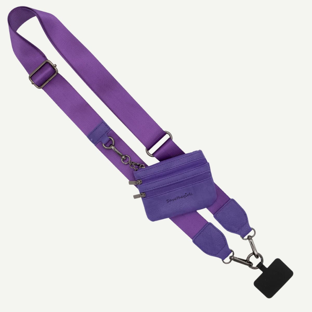 Clip and Go Strap with Zippered pouch SOLID PURPLE