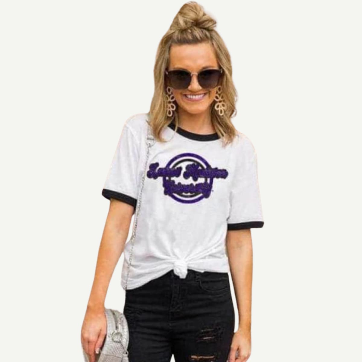 Gameday Couture Tee, 'RING YOU LATER' Tee, Purple Nation Apparel, Vintage Ringer Tee