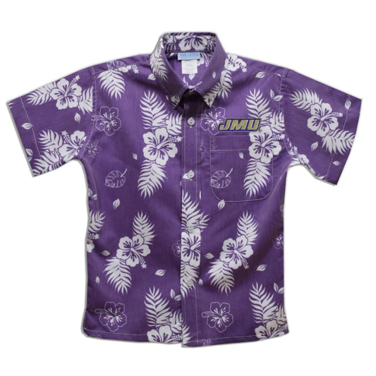James Madison University Youth Hawaiian Shirt - SMALL