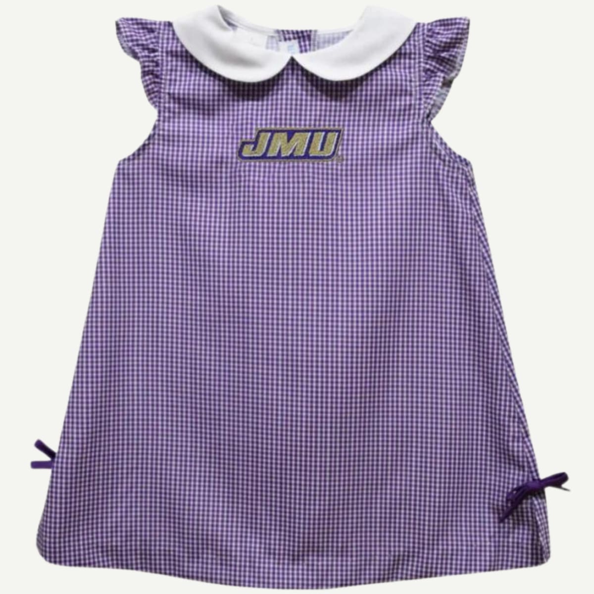 JMU Dukes Embroidered Purple Gingham A-Line Dress JMU Dukes Embroidered Purple Gingham A-Line Dress