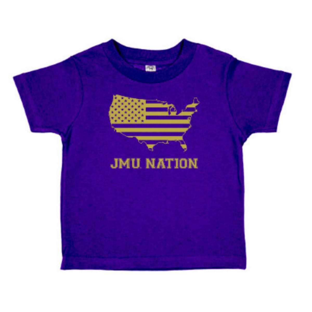 JMU Nation Short Sleeve Shirt for Kids, JMU Infant/Child Shirt, Cotton Jersey Fabric, Ribbed Collar, Double-Needle Hem Sleeves, Official JMU Merchandise
