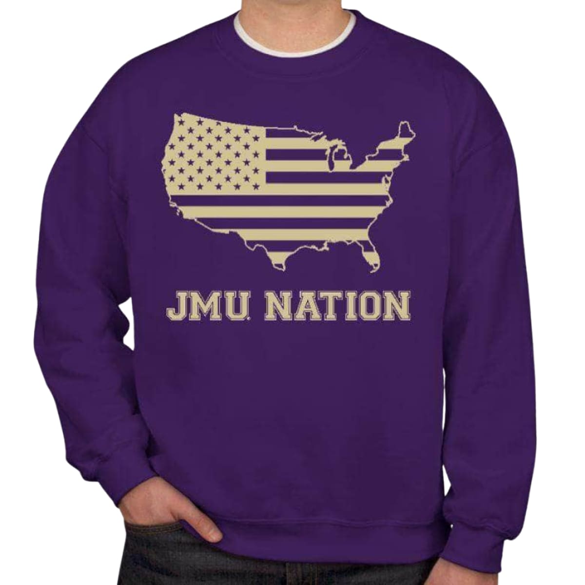 JMU Nation Men’s/Unisex Crew Neck Sweatshirt