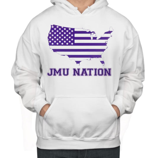JMU Nation Men’s/Unisex Hoodie - S / WHITE