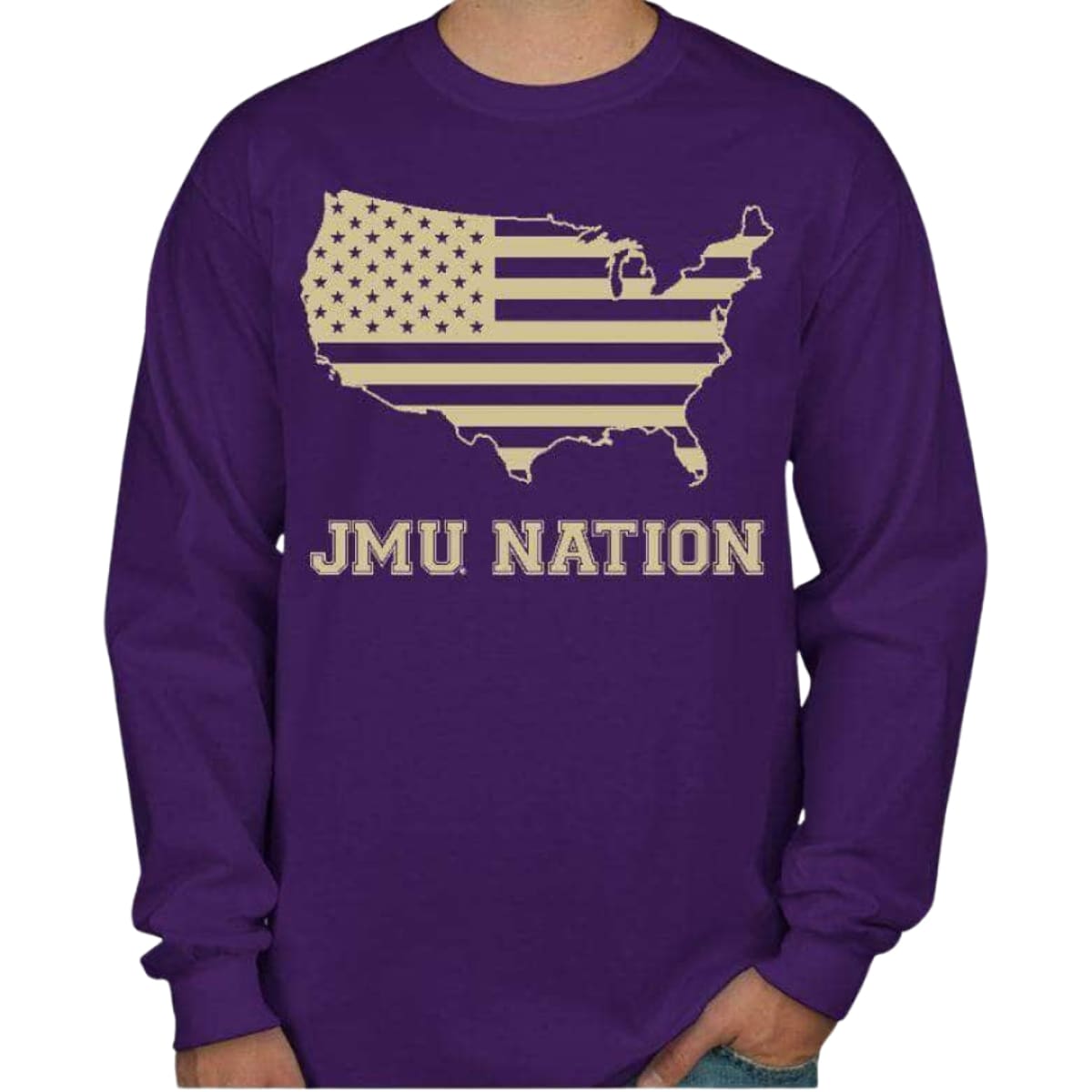 JMU Nation Men’s/Unisex Long Sleeve T-Shirt - S / PURPLE