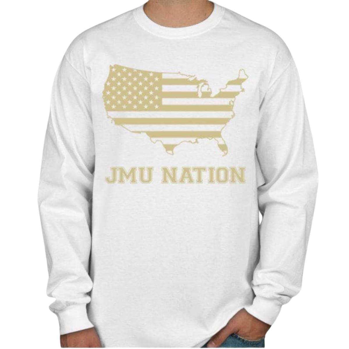 JMU Nation Men’s/Unisex Long Sleeve T-Shirt - S / WHITE