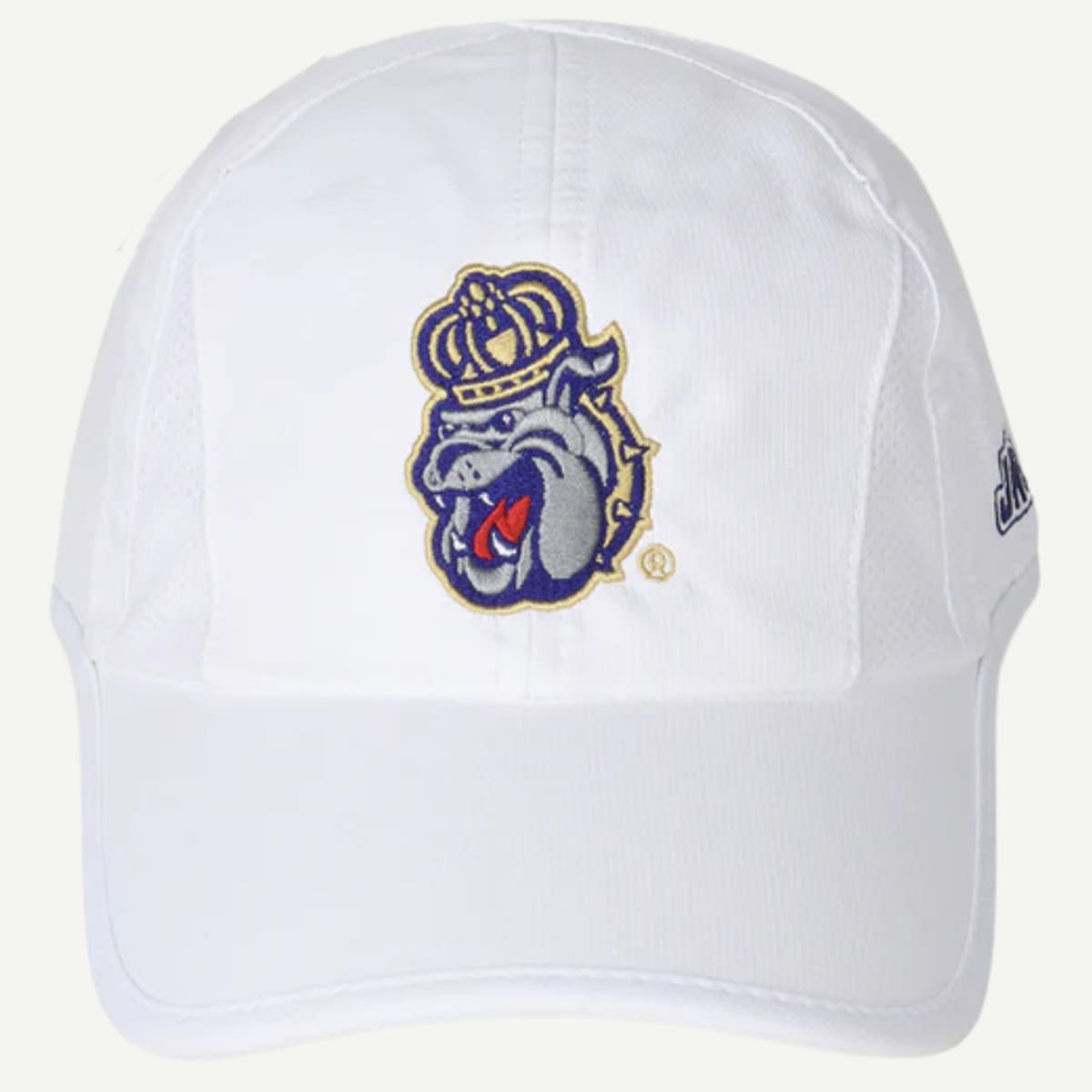 JMU Duke Dog Cap with breathable fabric, UV protection, and mesh sweatband.