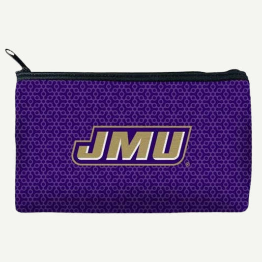 JMU Small Anything Case featuring a bold JMU logo on a purple background.