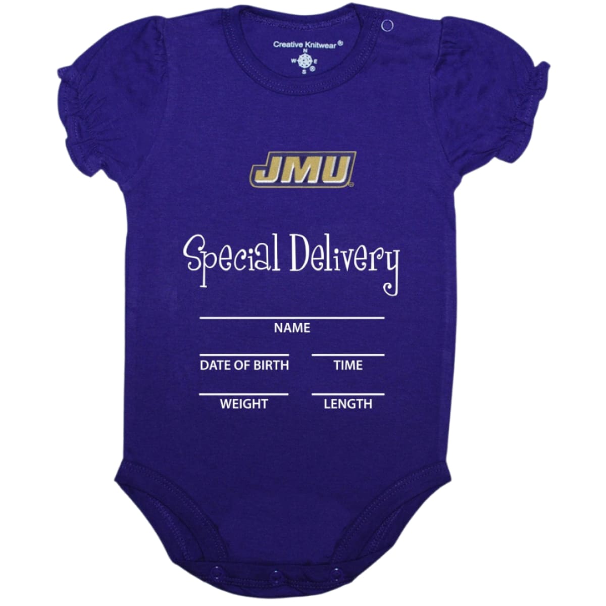 JMU Special Delivery Embroidered Body Suit- IN STOCK - PUFF