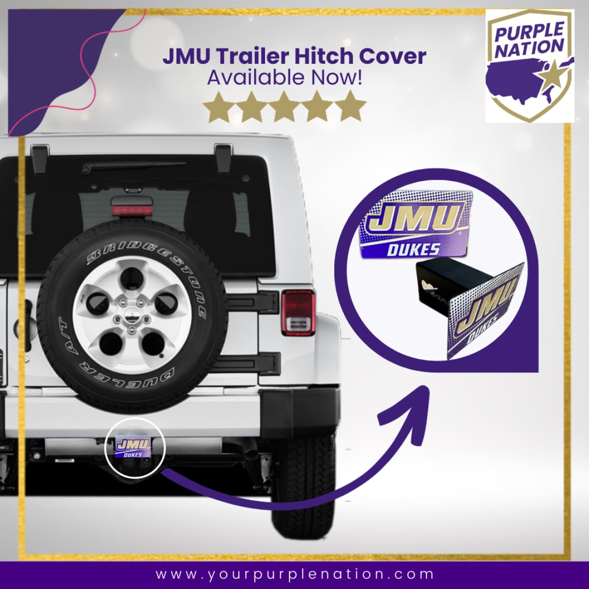 JMU Trailer Hitch Cover - Hitch Cover