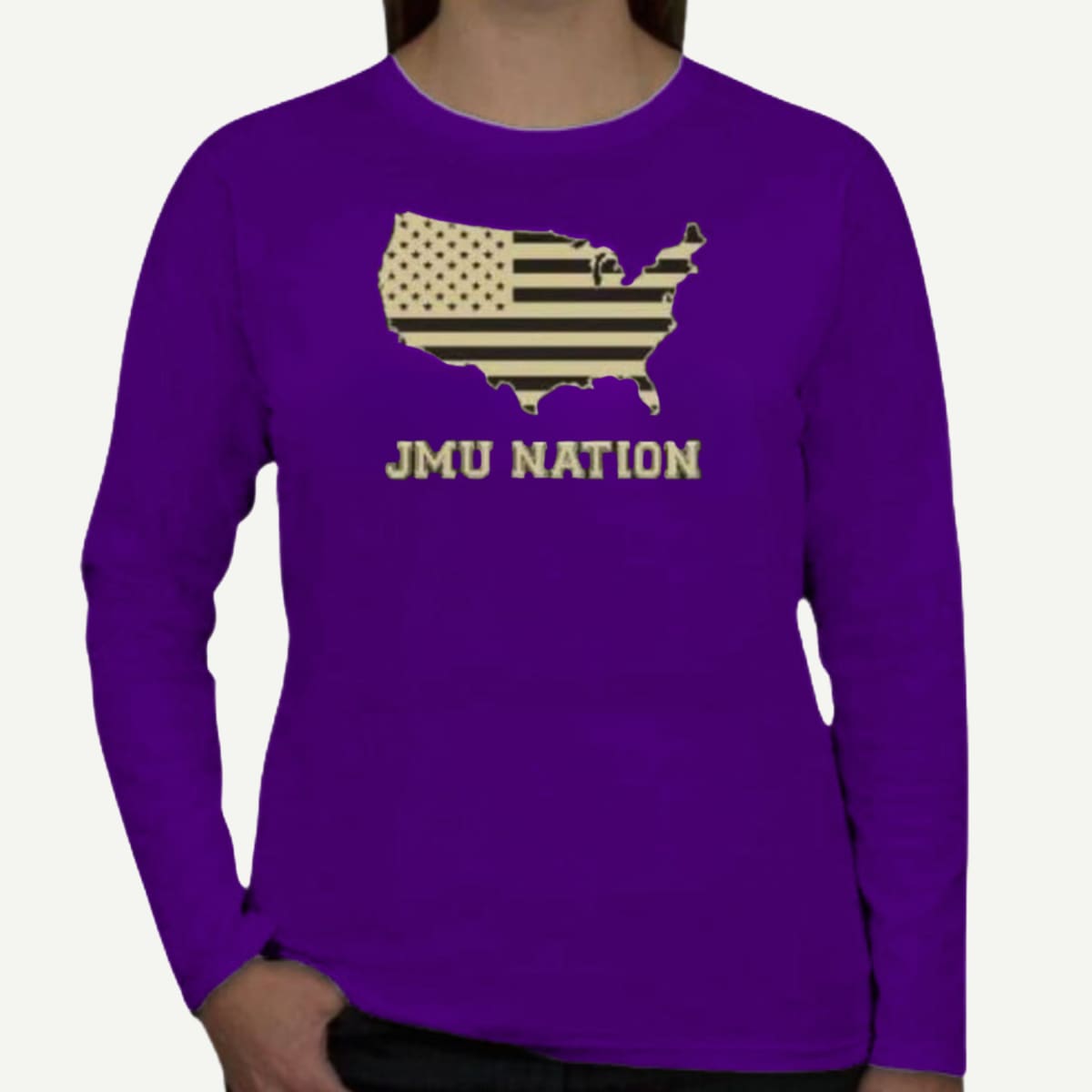 Women's Flowy Long Sleeve Purple V-Neck Tee, Polyester Viscose Blend Shirt, Comfortable Apparel