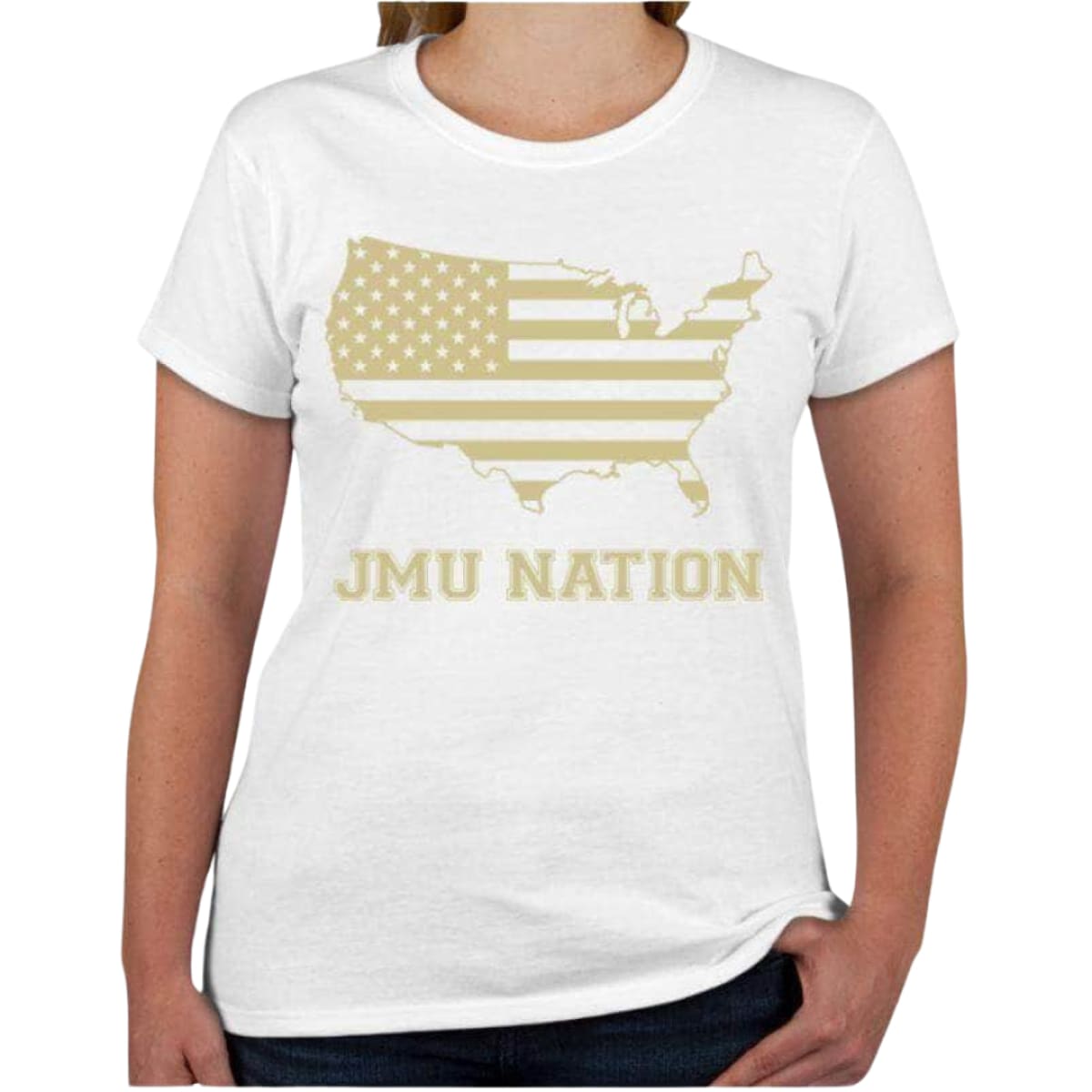 Women’s Short Sleeve T-Shirt - S / White w/Gold Logo