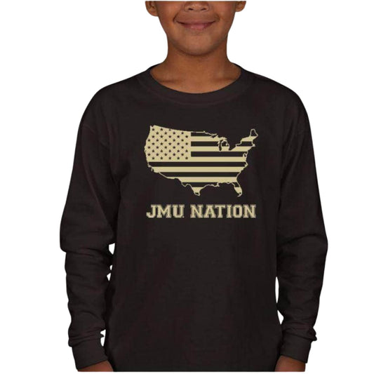 Youth JMU Nation Long Sleeve T-Shirt - S / BLACK - Long