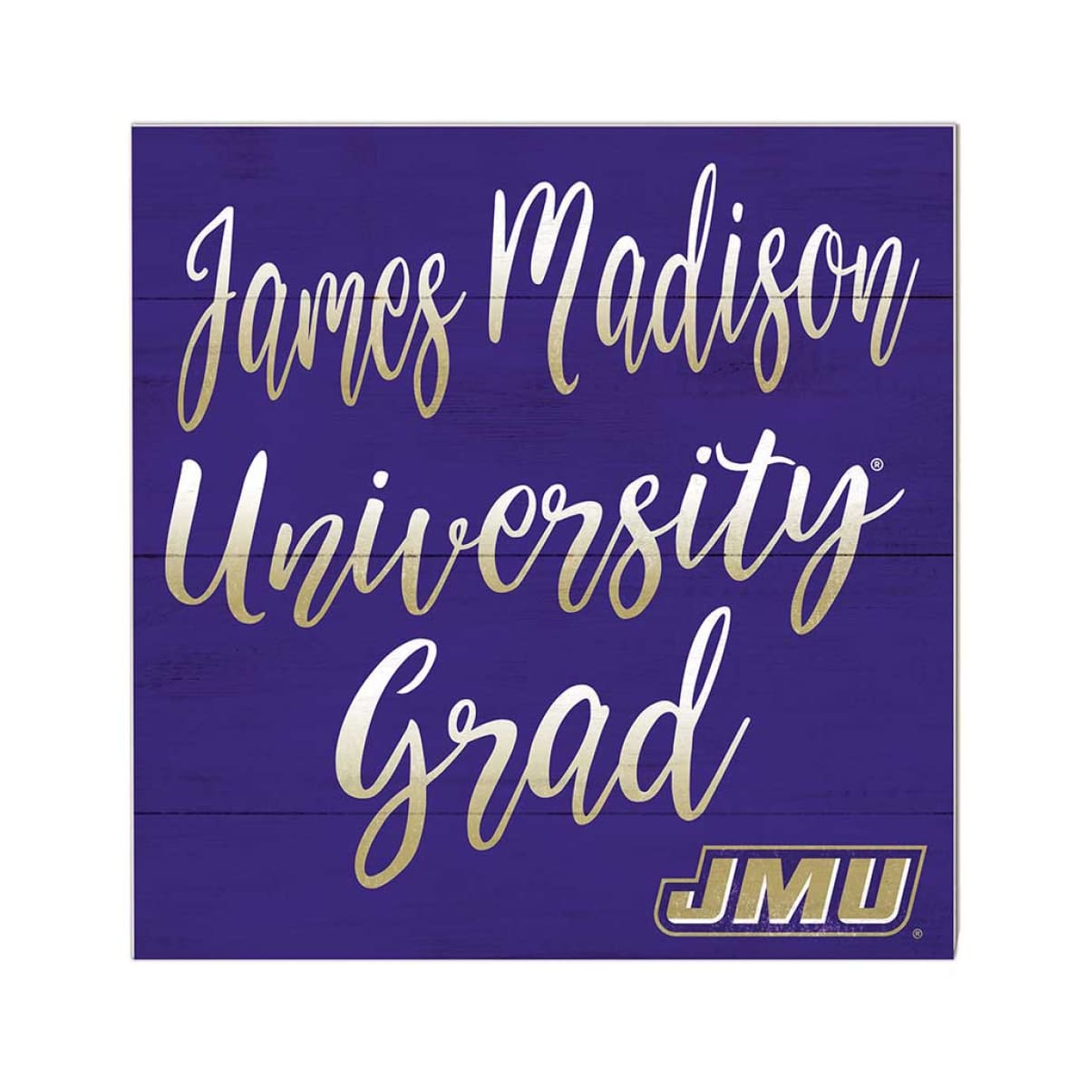 10x10 Grad James Madison Dukes Sign, scripted typography, graduation gift, Made in USA