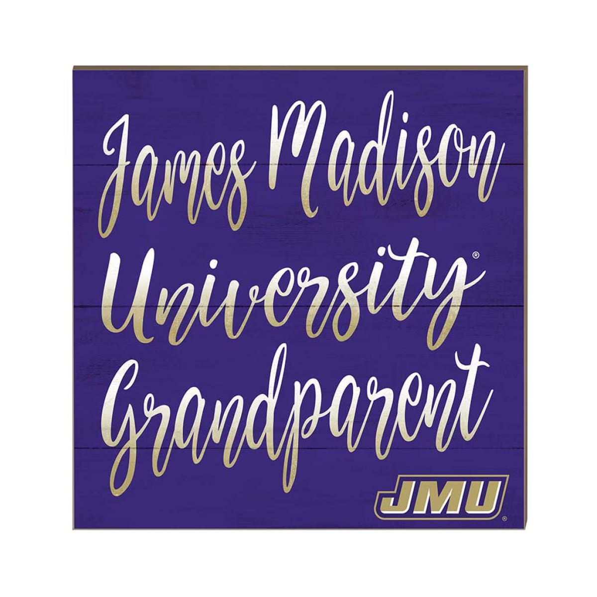 10x10 Grandparents James Madison Dukes Sign, scripted typography, Made in USA