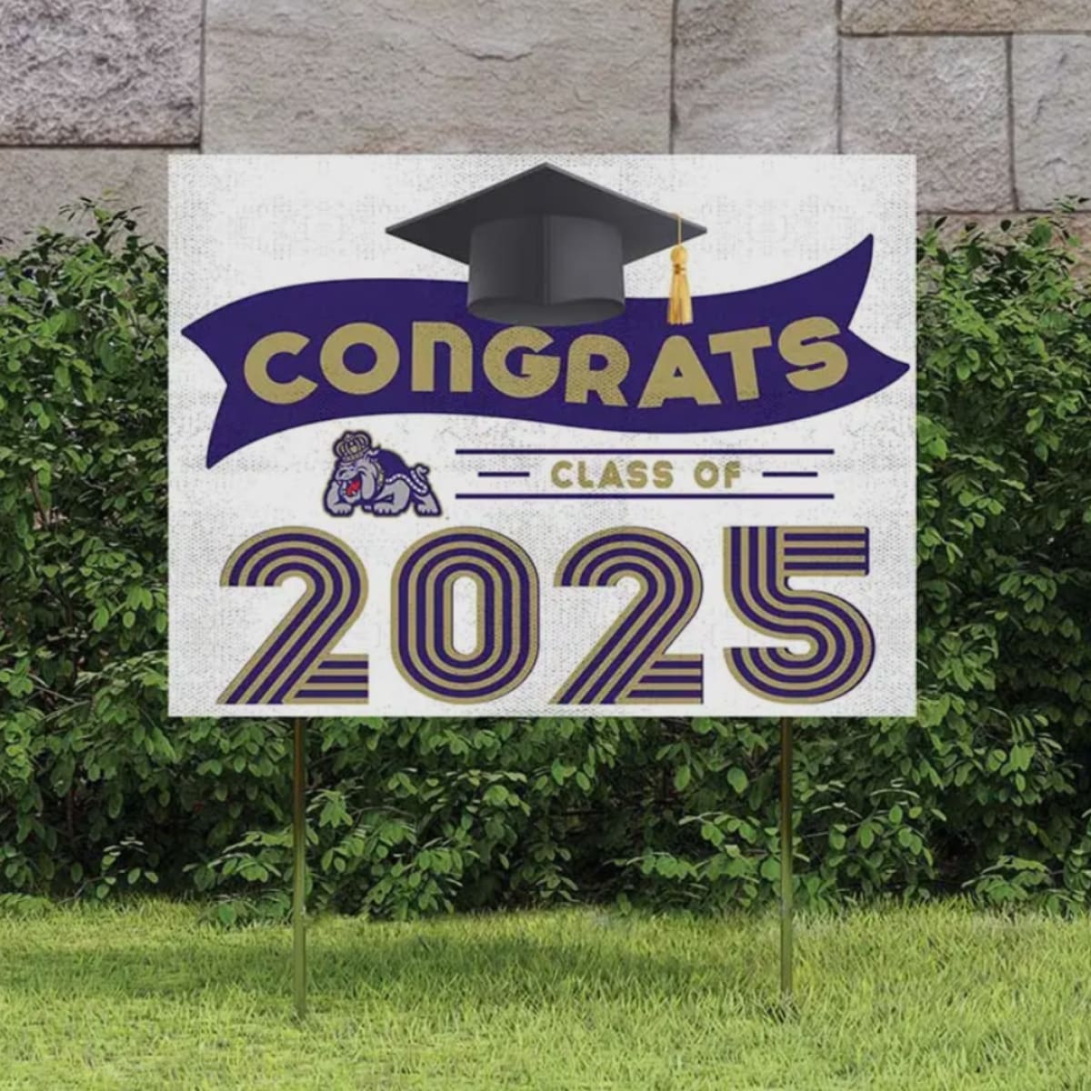 8x24 James Madison Dukes Class of 2025 Graduation Yard Sign with Stakes – Official JMU Gift