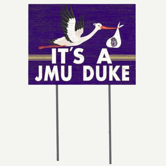 It's a Baby Duke James Madison Dukes Lawn Sign, Official JMU Baby Decor, New Arrival Announcement, Baby Shower Sign, Indoor/Outdoor Use, UV Resistant Ink, 18x24 Inches, Metal Stakes Included, Made in USA