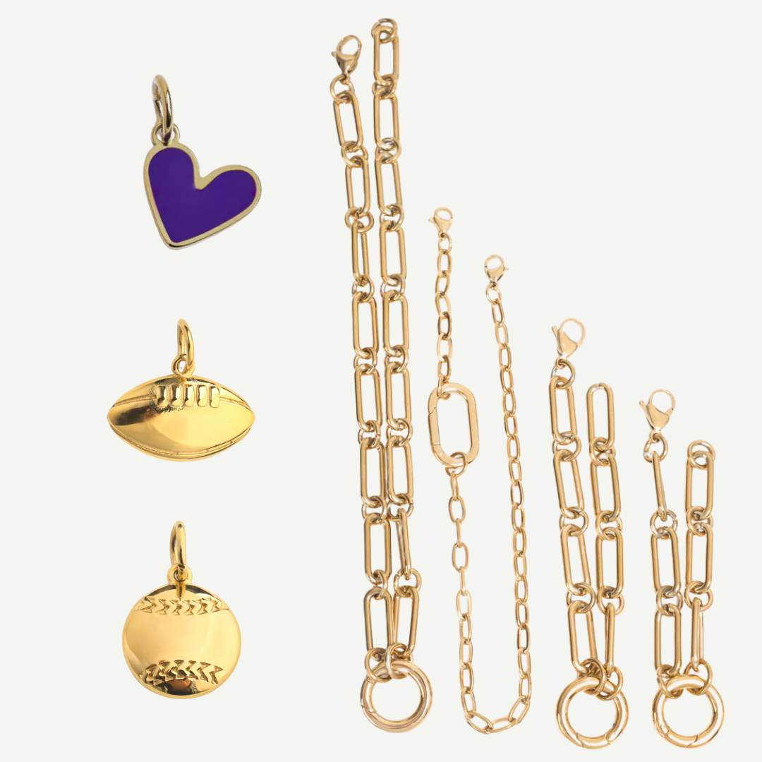 Build Your Own JMU Chains and Charms – The Ultimate Personalized Spirit Wear!

Show off your JMU pride your way! Whether you're decking out your hat, boots, wrist, or neck, our “Build Your Own” chain set lets you create a look that’s 100% YOU.