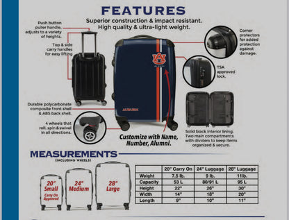 JMU Hardside Carry On Luggage