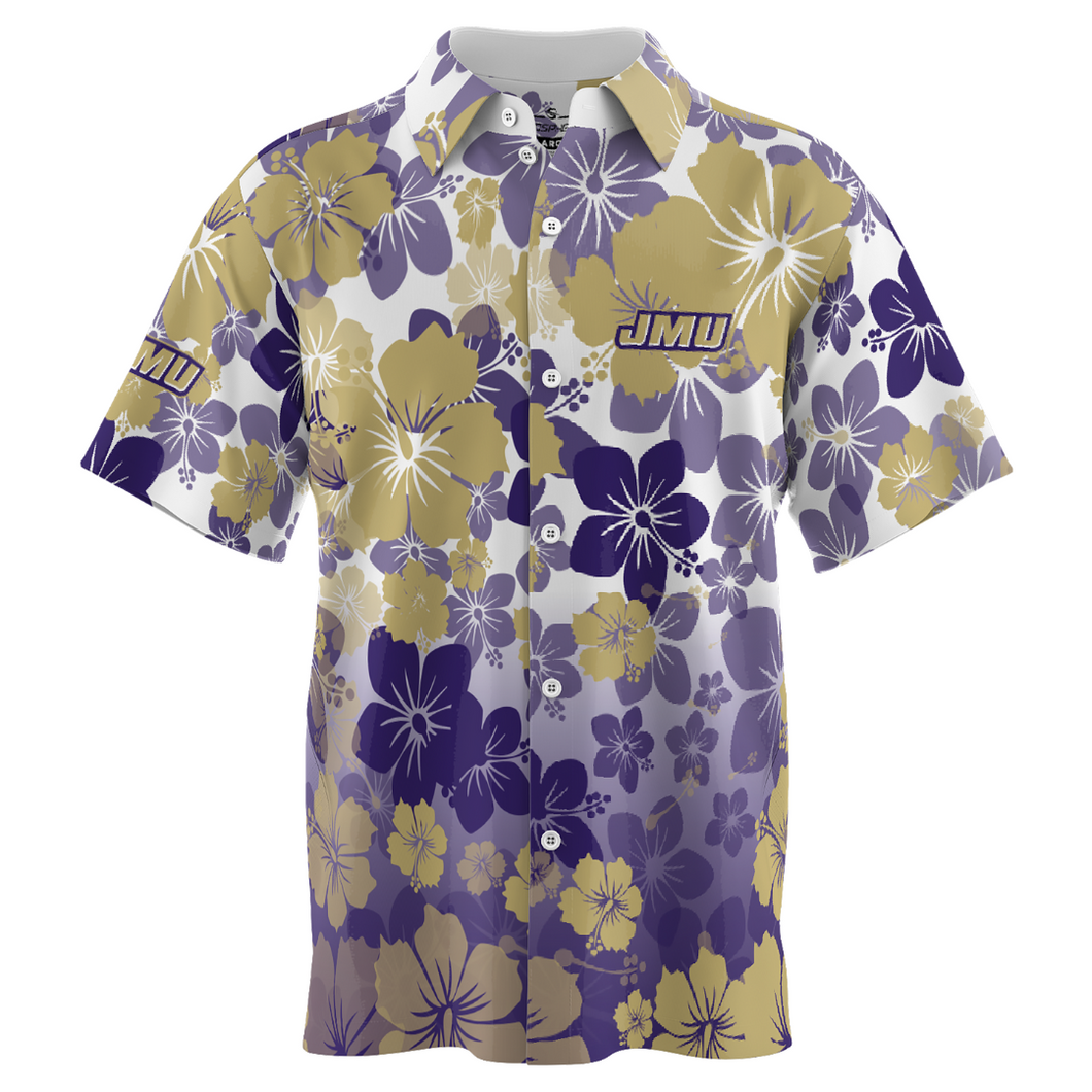 Men's Short Sleeve Performance Button Down JMU Aloha Shirt