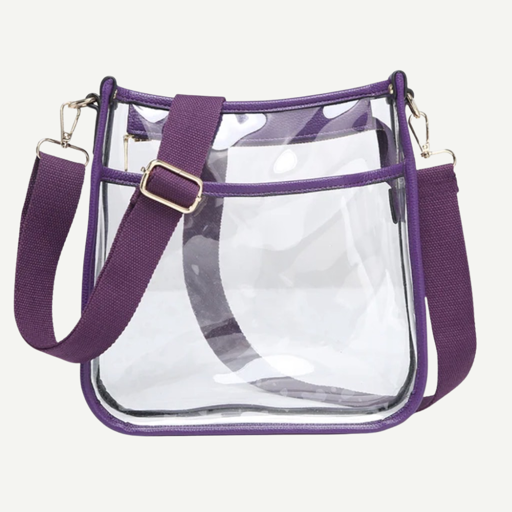 Posie Clear Vegan Crossbody Purple