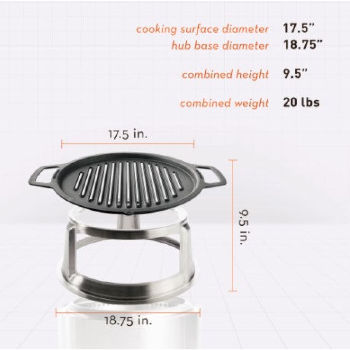 Open fire grilling, made to share. Custom-molded for the Bonfire Cooking System and joined with Hub, Cast Iron Grill has wide grates and even heating for perfectly seared steaks and veggies. Includes: Cast Iron Grill -- For the perfect sear Hub -- Elevates your cooking surface