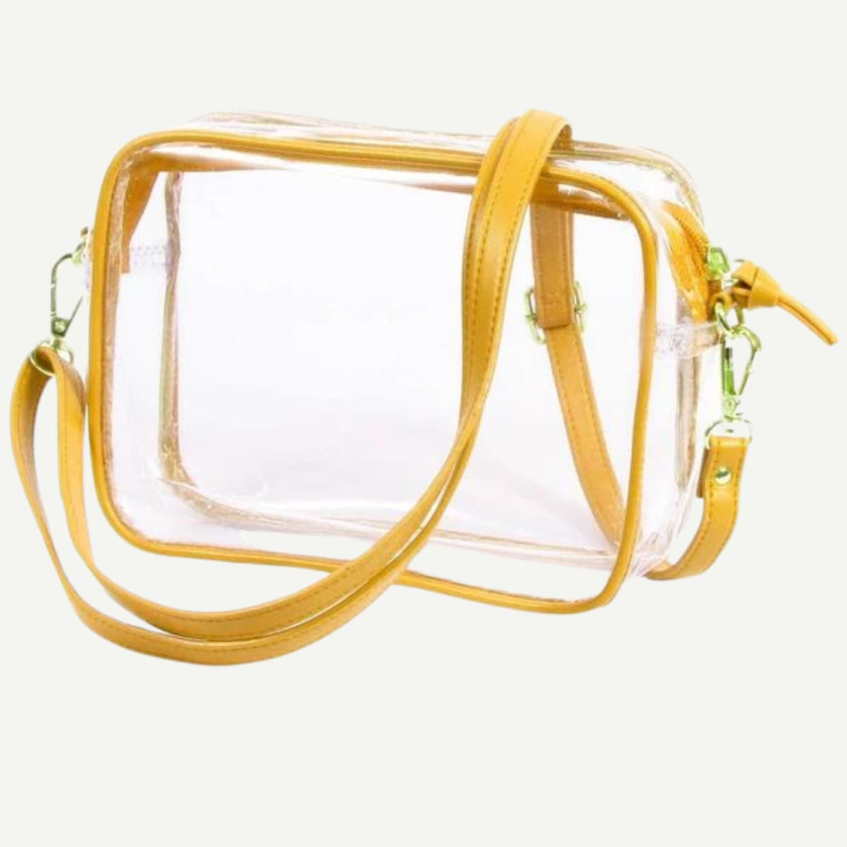 Bridget Clear Purse with Vegan Leather Trim and Straps