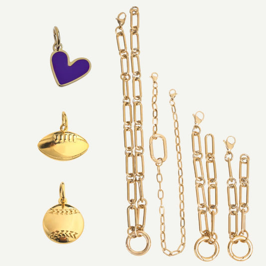 Build Your Own JMU Chains and Charms – The Ultimate Personalized Spirit Wear!

Show off your JMU pride your way! Whether you're decking out your hat, boots, wrist, or neck, our “Build Your Own” chain set lets you create a look that’s 100% YOU.