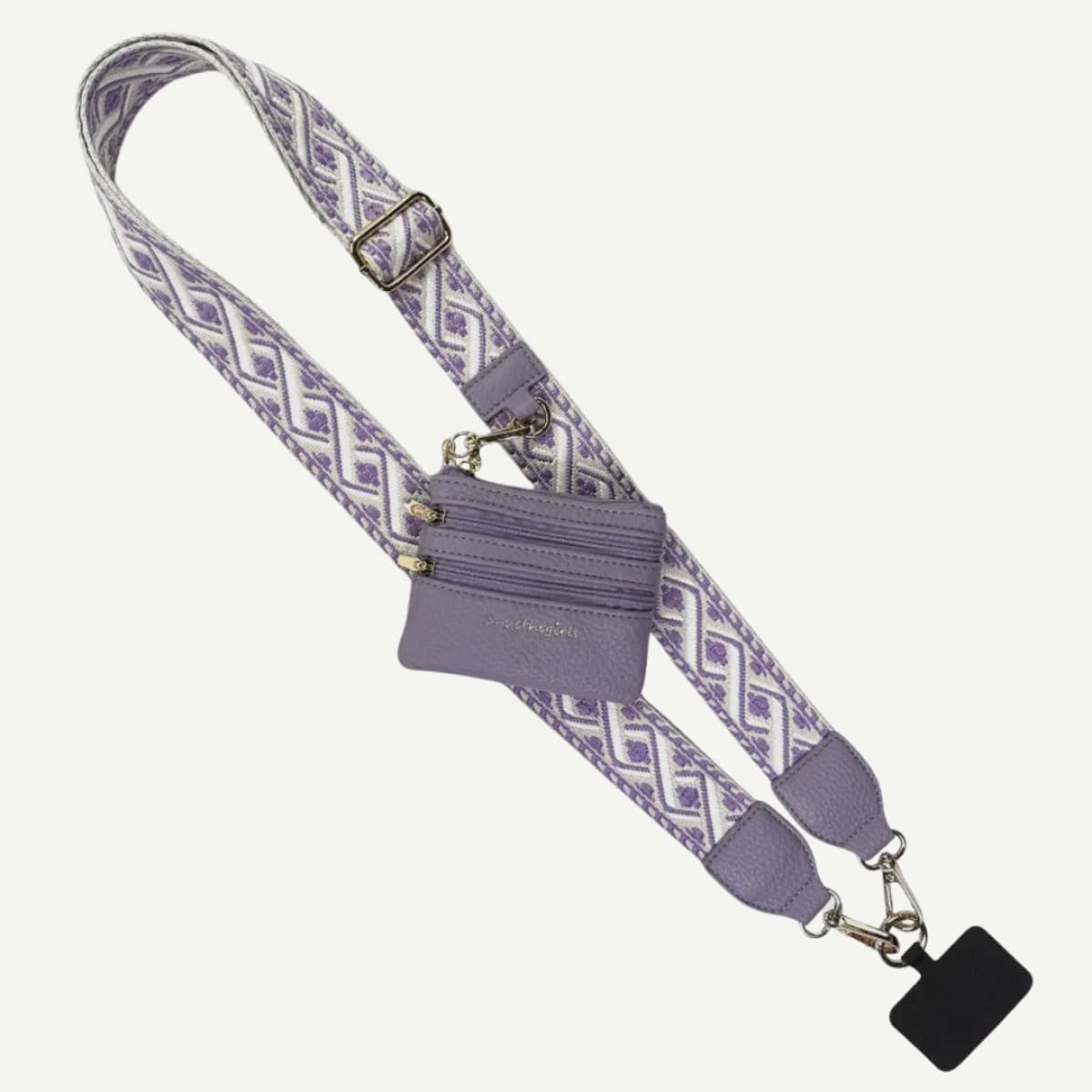 Clip and Go Strap with Zippered pouch XOXO