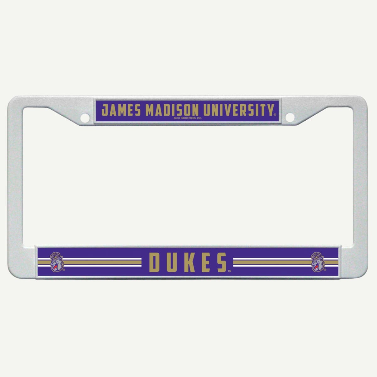 James Madison Dukes Plastic Auto Frame, vibrant team logo, 6 x 12.25 inches, high-quality plastic