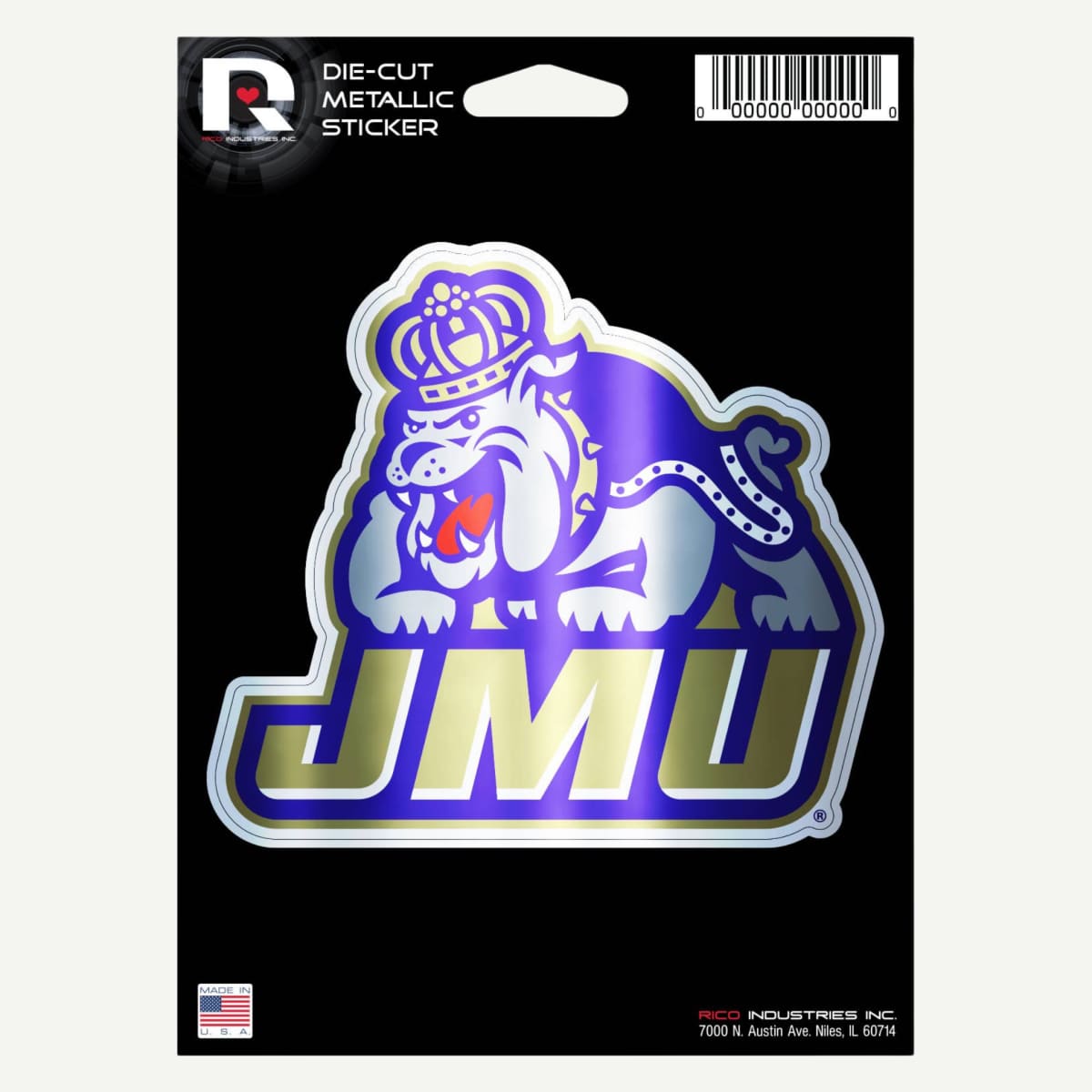 James Madison Dukes Die Cut Metallic Sticker