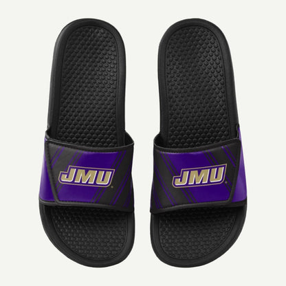 JMU merchandise – James Madison Dukes Legacy Sport Slide with adjustable strap, printed graphics, and EVA sole