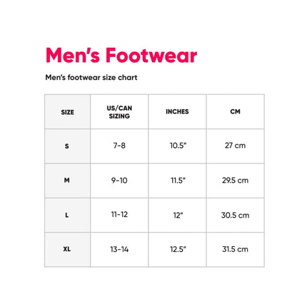 Men's Footwear Size Chart