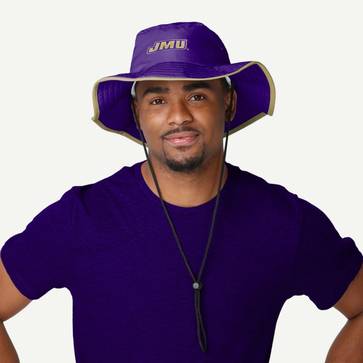 JMU merchandise – James Madison Dukes Solid Boonie Hat with embroidered logo, wide brim, and adjustable chin strap
