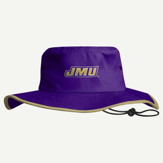JMU merchandise – James Madison Dukes Solid Boonie Hat with embroidered logo, wide brim, and adjustable chin strap