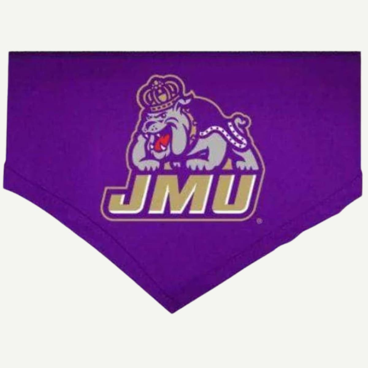 JMU Dog Bandana, Pet Accessory, Officially Licensed, Cotton Shirting, Embroidered Logo, Small Size, Large Size, Made in USA, Dog Fashion, Pet Apparel, Team Spirit