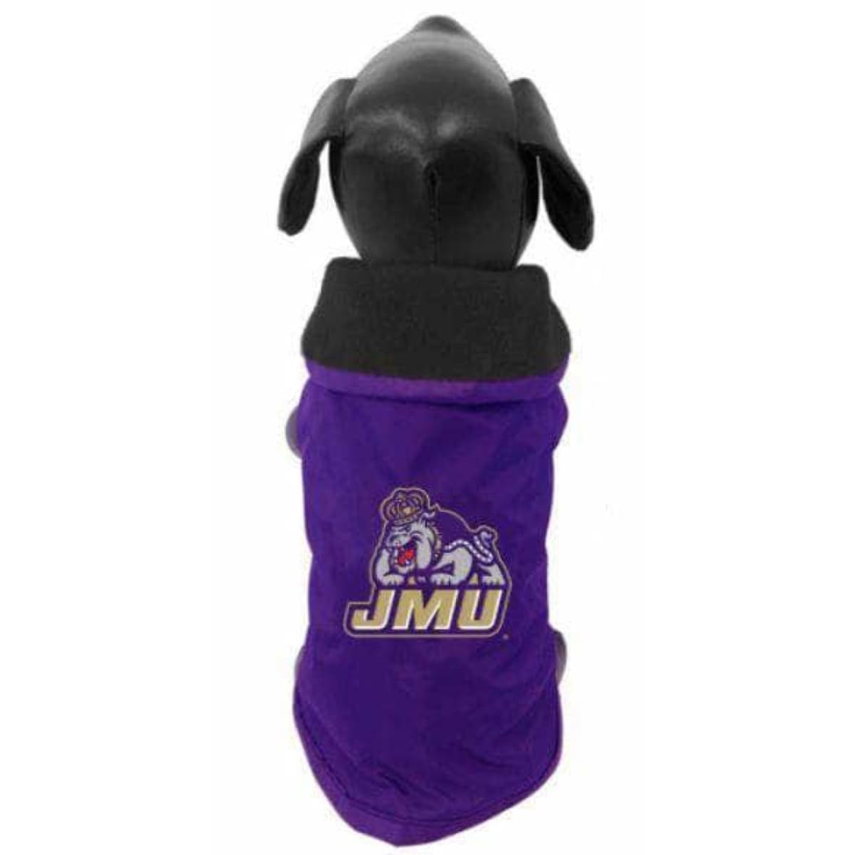 JMU Dog Outerwear, Dukes Pet Coat, Water-Resistant Dog Jacket, Wind-Resistant Pet Outerwear, Polar Fleece Lining, Embroidered JMU Logo, Velcro Closure Dog Coat, Machine Washable Pet Jacket, Dog Apparel Sizes Tiny to XXL, Officially Licensed, Made in USA