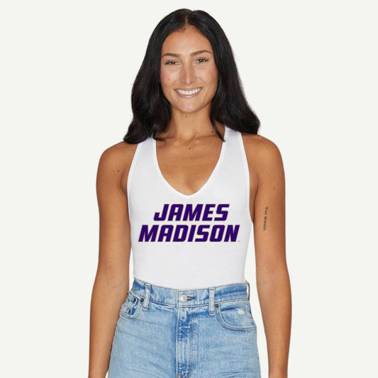 JMU Bodysuit, Scoop Neck Design, Game Day Apparel