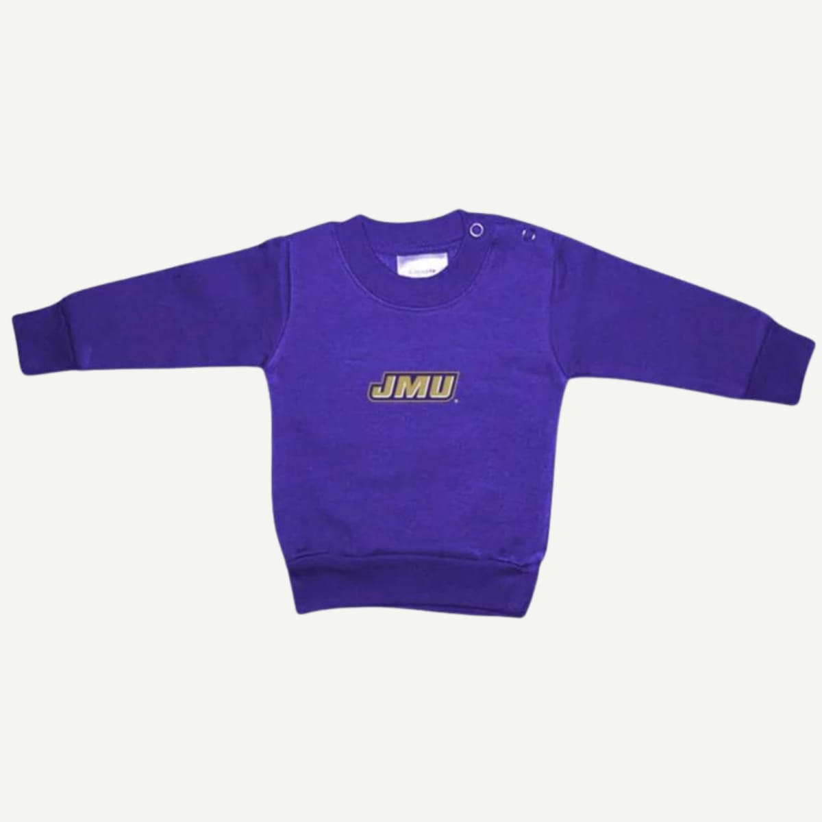 JMU Children's Embroidered Long Sleeve Tee, Official JMU Kids Apparel, Soft Comfortable Fabric, Embroidered JMU Logo, Rib Knit Sleeves and Neck, Premium Cotton