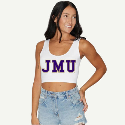 JMU Cropped Tank, Graphic Top, Game Day Apparel