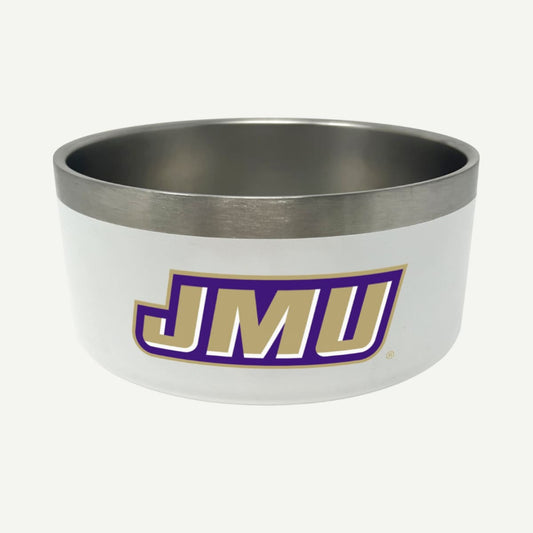 JMU Dog Food Bowl – Durable and stylish pet bowl with JMU branding, perfect for food and water.