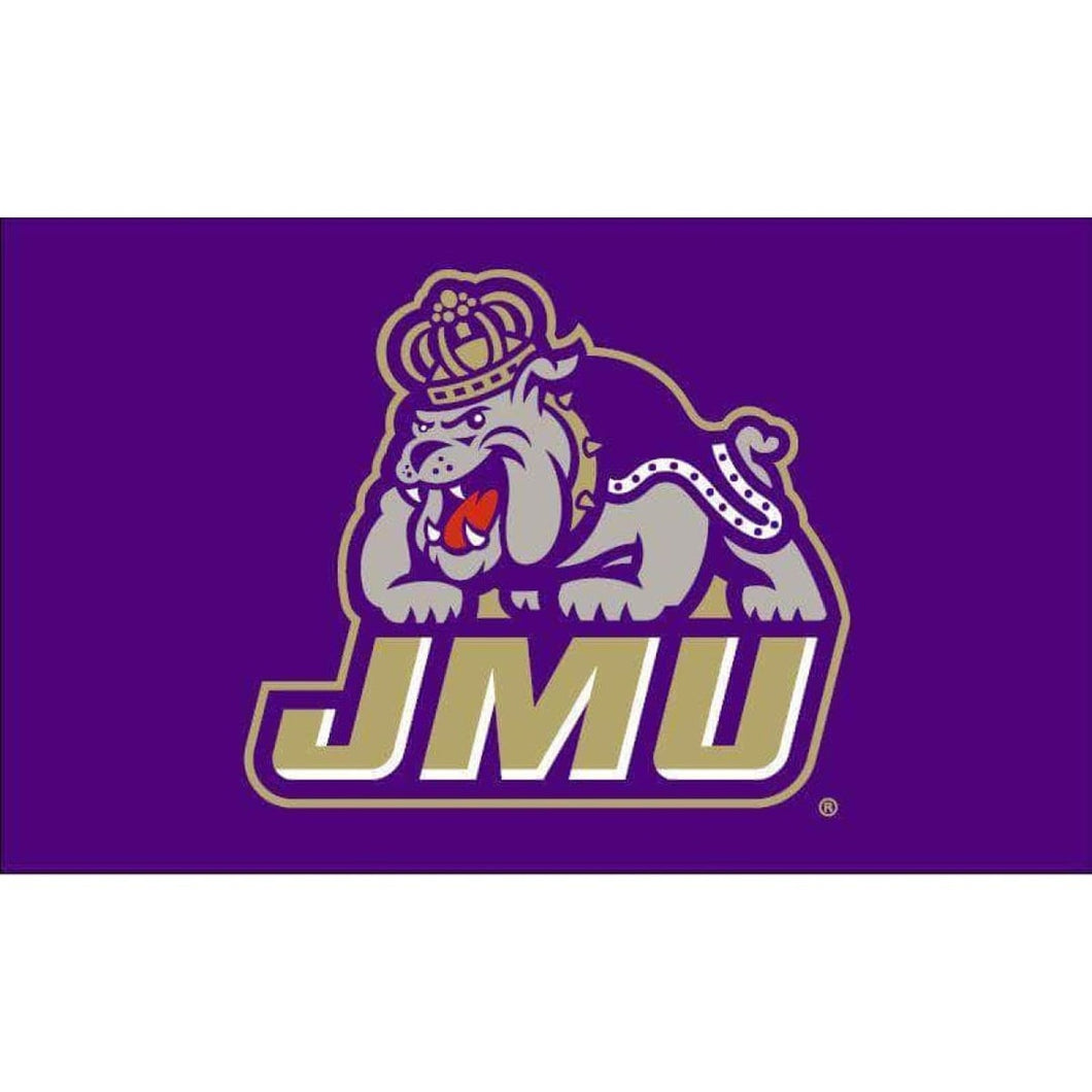 JMU Duke Dog Logo 3' x 5' Flag - IN STOCK