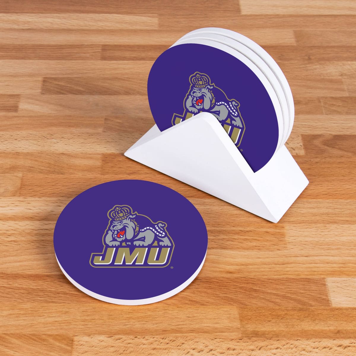 JMU Dukes Coaster Sets - JMU Dukes Round Coaster Set