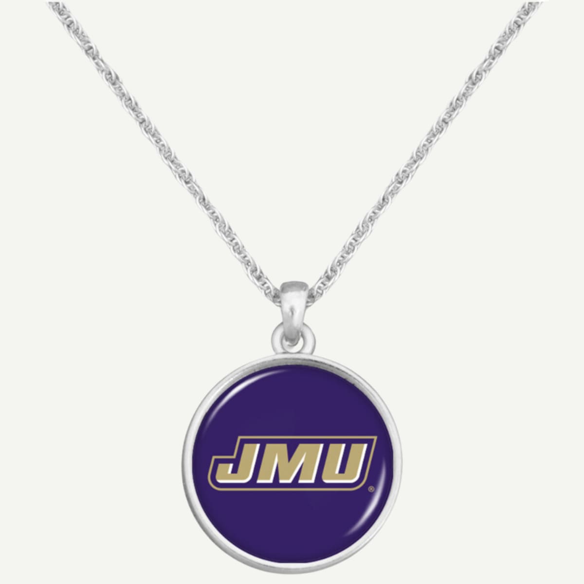 JMU Dukes Necklace Leah, James Madison University jewelry, silver necklace, school spirit accessory, elegant design