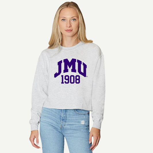 Show off your JMU pride with our Established Crewneck! Featuring the established year, this cozy crewneck is perfect for any JMU fan. Stay warm and stylish while representing your school. Go Dukes!