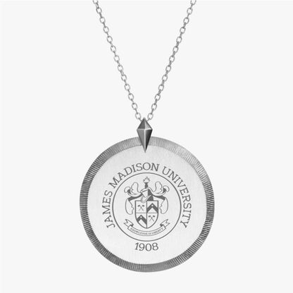 Kyle Cavan JMU Necklace, Florentine Crest pendant, statement jewelry, university pride accessory