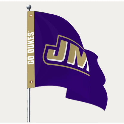 JMU Go Dukes 3x5 Flag, vibrant school spirit banner, JMU logo flag